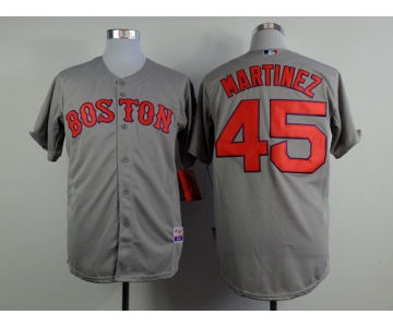 Boston Red Sox #45 Pedro Martinez Gray Cool Base Jersey