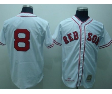 Boston Red Sox #8 Carl Yastrzemski 1967 White Throwback Jersey