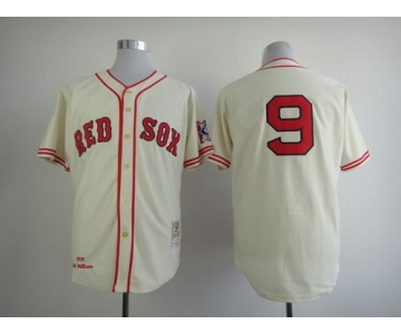 Boston Red Sox #9 Ted Williams 1939 Cream Throwabck Jersey