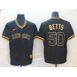 Men Boston Red Sox 50 Betts Black gold Game Nike 2022 MLB Jersey