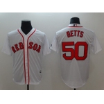 Men Boston Red Sox 50 Betts White Game 2021 MLB Jersey
