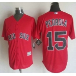 Men's Boston Red Sox #15 Dustin Pedroia Alternate Red 2015 MLB Cool Base Jersey