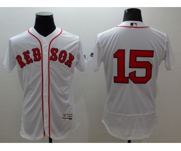Men's Boston Red Sox #15 Dustin Pedroia White Flexbase 2016 MLB Player JerseyJersey