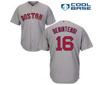 Men's Boston Red Sox #16 Andrew Benintendi Gray Road Stitched MLB Majestic Cool Base Jersey