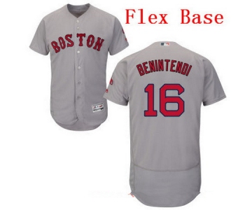Men's Boston Red Sox #16 Andrew Benintendi Gray Road Stitched MLB Majestic Flex Base Jersey
