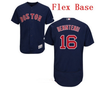 Men's Boston Red Sox #16 Andrew Benintendi Navy Blue Alternate Stitched MLB Majestic Flex Base Jersey