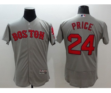 Men's Boston Red Sox #24 David Price Gray Flexbase 2016 MLB Player Jersey
