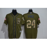 Men's Boston Red Sox #24 David Price Green Salute to Service Majestic Baseball Jersey