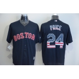 Men's Boston Red Sox #24 David Price Navy Blue USA Flag Fashion MLB Baseball Jersey