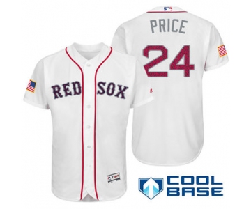 Men's Boston Red Sox #24 David Price White Stars & Stripes Fashion Independence Day Stitched MLB Majestic Cool Base Jersey