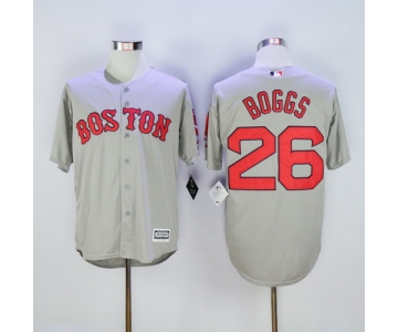 Men's Boston Red Sox #26 Wade Boggs Retired Gray Road Cool Base Baseball Jersey