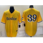 Men's Boston Red Sox #39 Christian Arroyo Gold No Name 2021 City Connect Stitched MLB Cool Base Nike Jersey