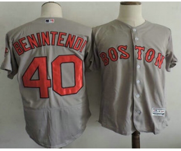 Men's Boston Red Sox #40 Andrew Benintendi Gray Road Stitched MLB 2016 Majestic Flex Base Jersey
