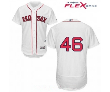 Men's Boston Red Sox #46 Craig Kimbrel White Home Stitched MLB Majestic Flex Base Jersey