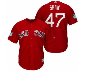 Men's Boston Red Sox #47 Travis Shaw Red 2017 Spring Training Stitched MLB Majestic Cool Base Jersey