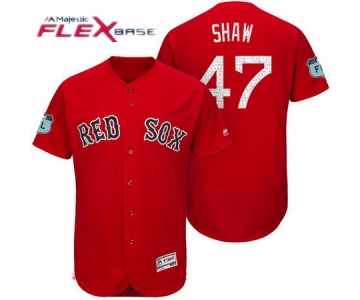 Men's Boston Red Sox #47 Travis Shaw Red 2017 Spring Training Stitched MLB Majestic Flex Base Jersey