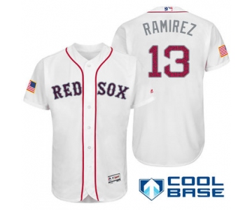 Men's Boston Red Sox #50 Hanley Ramirez White Stars & Stripes Fashion Independence Day Stitched MLB Majestic Cool Base Jersey