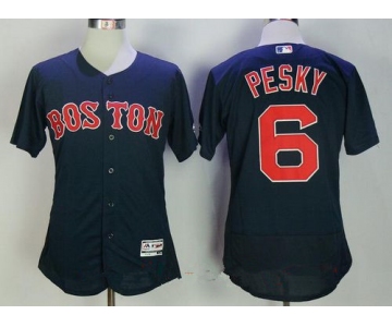 Men's Boston Red Sox #6 Johnny Pesky Retired Navy Blue Stitched MLB Majestic Flex Base Jersey