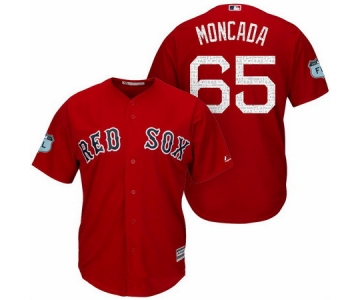 Men's Boston Red Sox #65 Yoan Moncada Red 2017 Spring Training Stitched MLB Majestic Cool Base Jersey