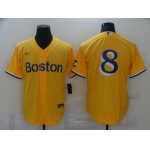 Men's Boston Red Sox #8 Carl Yastrzemski Gold 2021 City Connect Stitched MLB Cool Base Nike Jersey