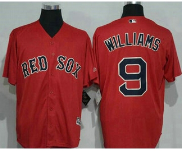 Men's Boston Red Sox #9 Ted Williams Retired Red Stitched MLB Majestic Cool Base Jersey