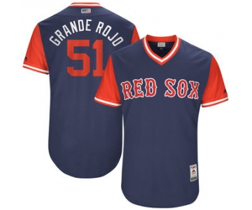 Men's Boston Red Sox Blaine Boyer Grande Rojo Majestic Navy 2017 Players Weekend Authentic Jersey
