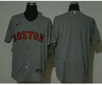 Men's Boston Red Sox Blank Grey Stitched MLB Flex Base Nike Jersey