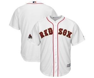 Men's Boston Red Sox Blank White 2019 Gold Program Cool Base Jersey