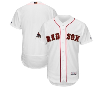 Men's Boston Red Sox Blank White 2019 Gold Program FlexBase Jersey