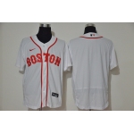 Men's Boston Red Sox Blank White Retro Stitched MLB Flex Base Nike Jersey