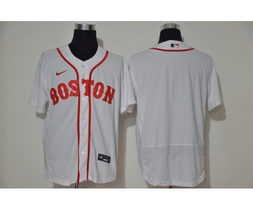 Men's Boston Red Sox Blank White Retro Stitched MLB Flex Base Nike Jersey