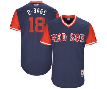 Men's Boston Red Sox Mitch Moreland 2-Bags Majestic Navy 2017 Players Weekend Authentic Jersey