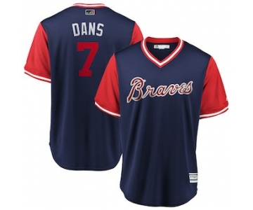 Men's Atlanta Braves 7 Dansby Swanson Dans Majestic Navy 2018 Players' Weekend Cool Base Jersey