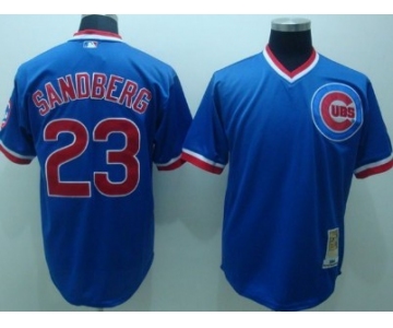 Chicago Cubs #23 Ryne Sandberg 1984 Blue Throwback Jersey