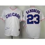 Chicago Cubs #23 Ryne Sandberg 1988 White Throwback Jersey