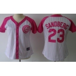 Chicago Cubs #23 Ryne Sandberg 2012 Fashion Womens by Majestic Athletic Jersey