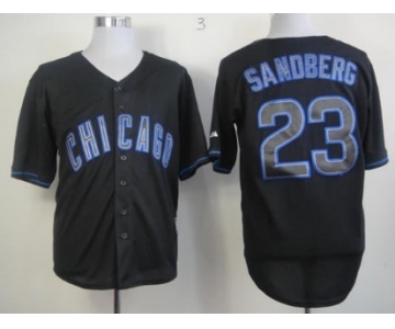 Chicago Cubs #23 Ryne Sandberg Black Fashion Jersey