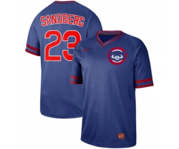 Men's Chicago Cubs 23 Ryne Sandberg Blue Throwback Jersey