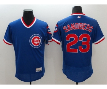 Men's Chicago Cubs #23 Ryne Sandberg Retired Blue Pullover 2016 Flexbase Majestic Baseball Jersey