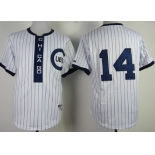 Chicago Cubs #14 Ernie Banks 1909 White Pullover Jersey