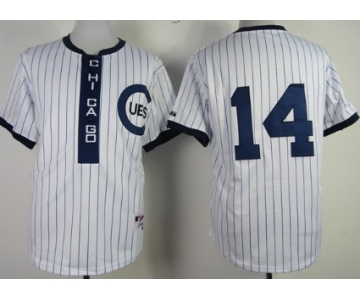 Chicago Cubs #14 Ernie Banks 1909 White Pullover Jersey