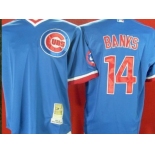 Chicago Cubs #14 Ernie Banks 1984 Blue Throwback Jersey