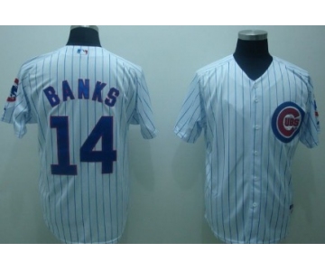 Chicago Cubs #14 Ernie Banks White Jersey