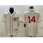 Men's Chicago Cubs #14 Ernie Banks 2022 Cream Field of Dreams Cool Base Stitched Baseball Jersey