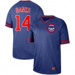 Men's Chicago Cubs #14 Ernie Banks Blue Throwback Jersey