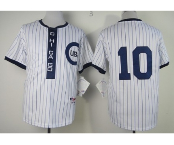 Chicago Cubs #10 Ron Santo 1909 White Pullover Jersey