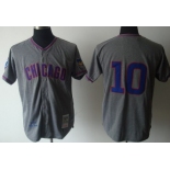 Chicago Cubs #10 Ron Santo 1969 Gray Wool Throwback Jersey