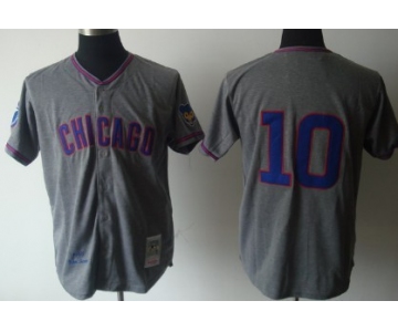 Chicago Cubs #10 Ron Santo 1969 Gray Wool Throwback Jersey