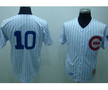 Chicago Cubs #10 Ron Santo 1969 White Throwback Jersey