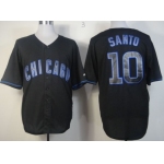 Chicago Cubs #10 Ron Santo Black Fashion Jersey